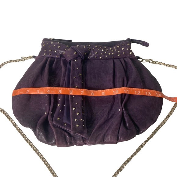 Junior Drake, Karel, Italian Leather, Textured Purple detachable gold tone chain - Picture 14 of 16